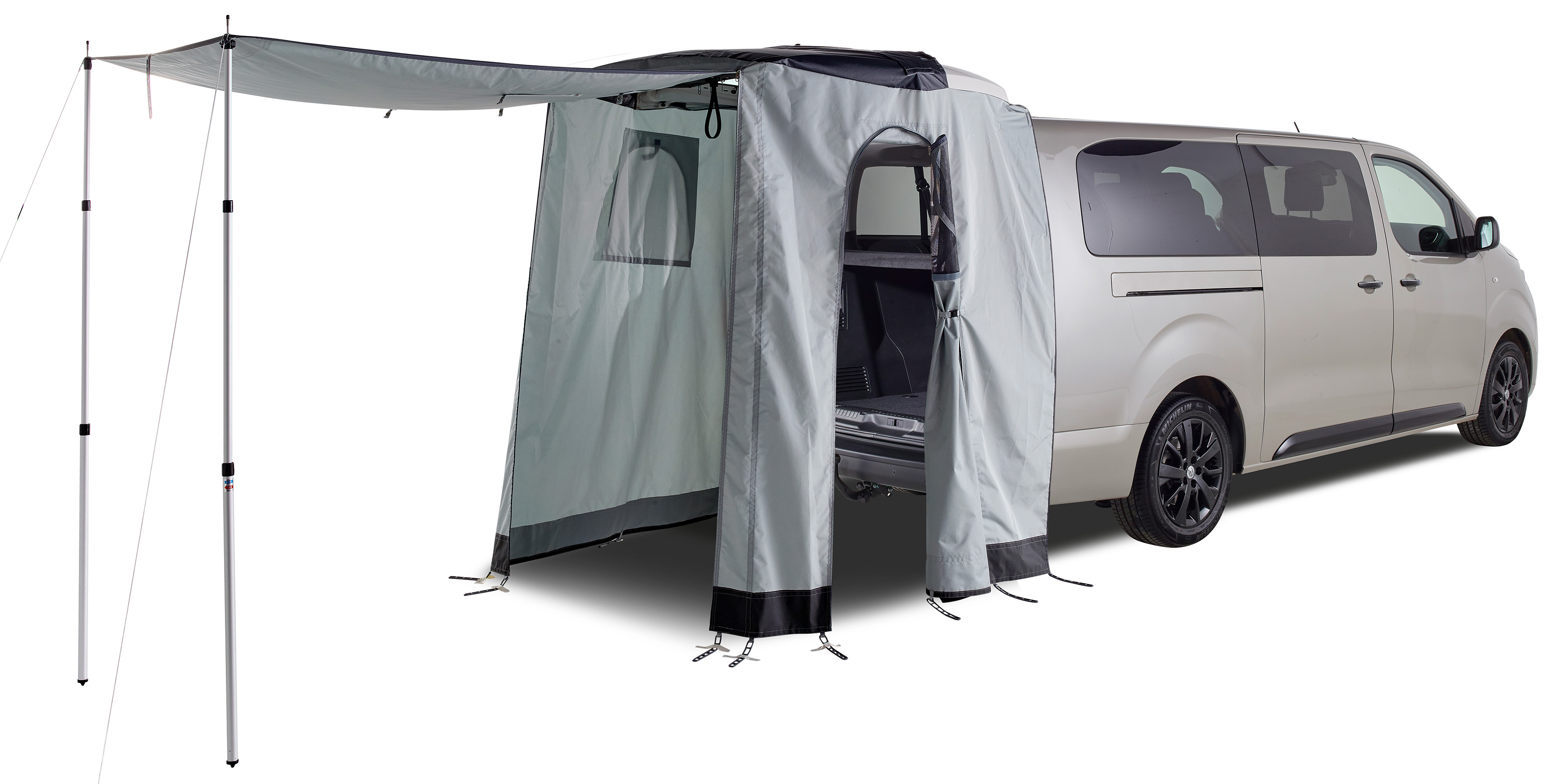 Heckzelt Space Kombi für Citroën / Fiat / Opel / Peugeot / Toyota, hellgrau