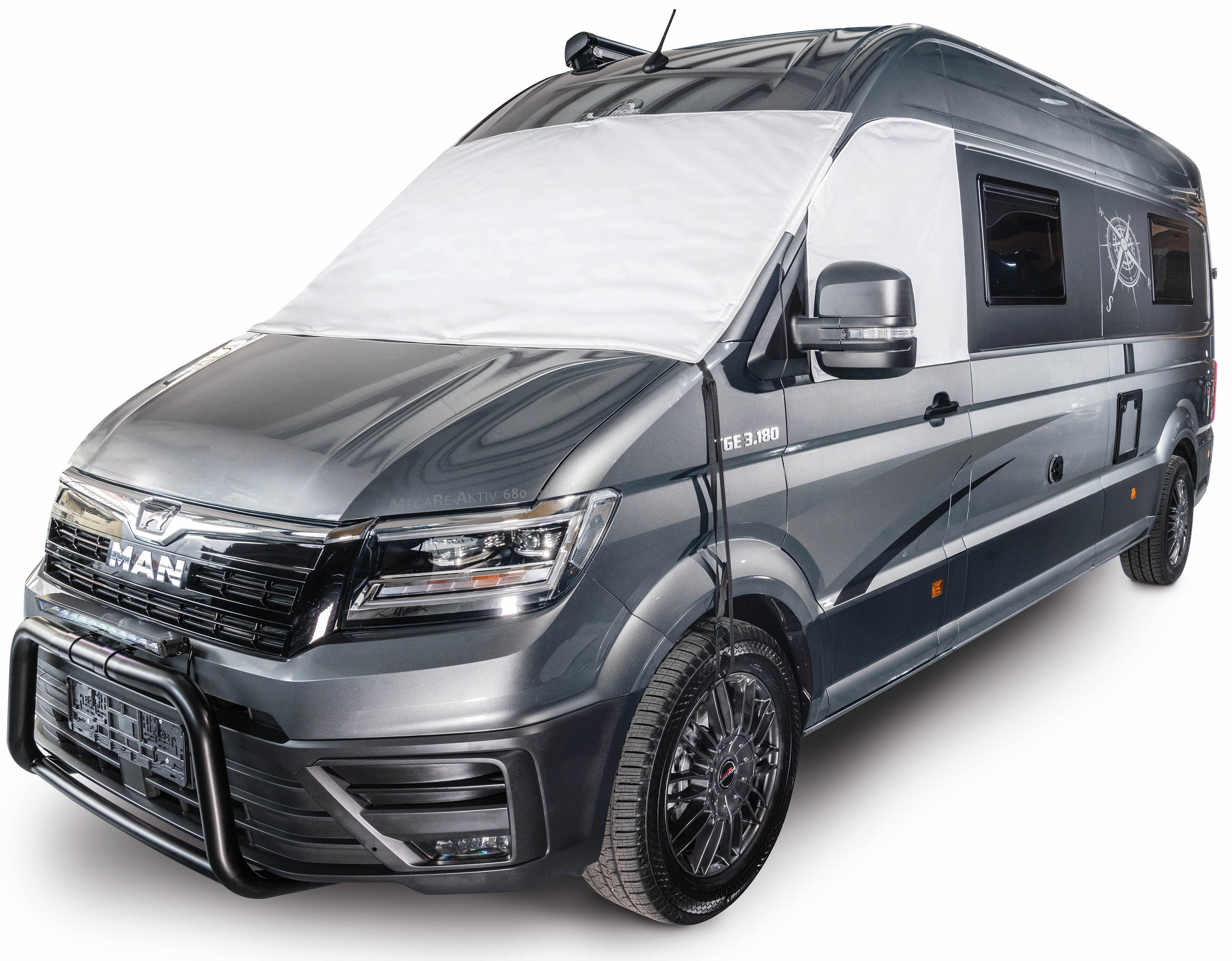 Front- u. Seitenscheibenisolierung für VW Crafter II / MAN TGE (ab 2017), 3-teilig, außen