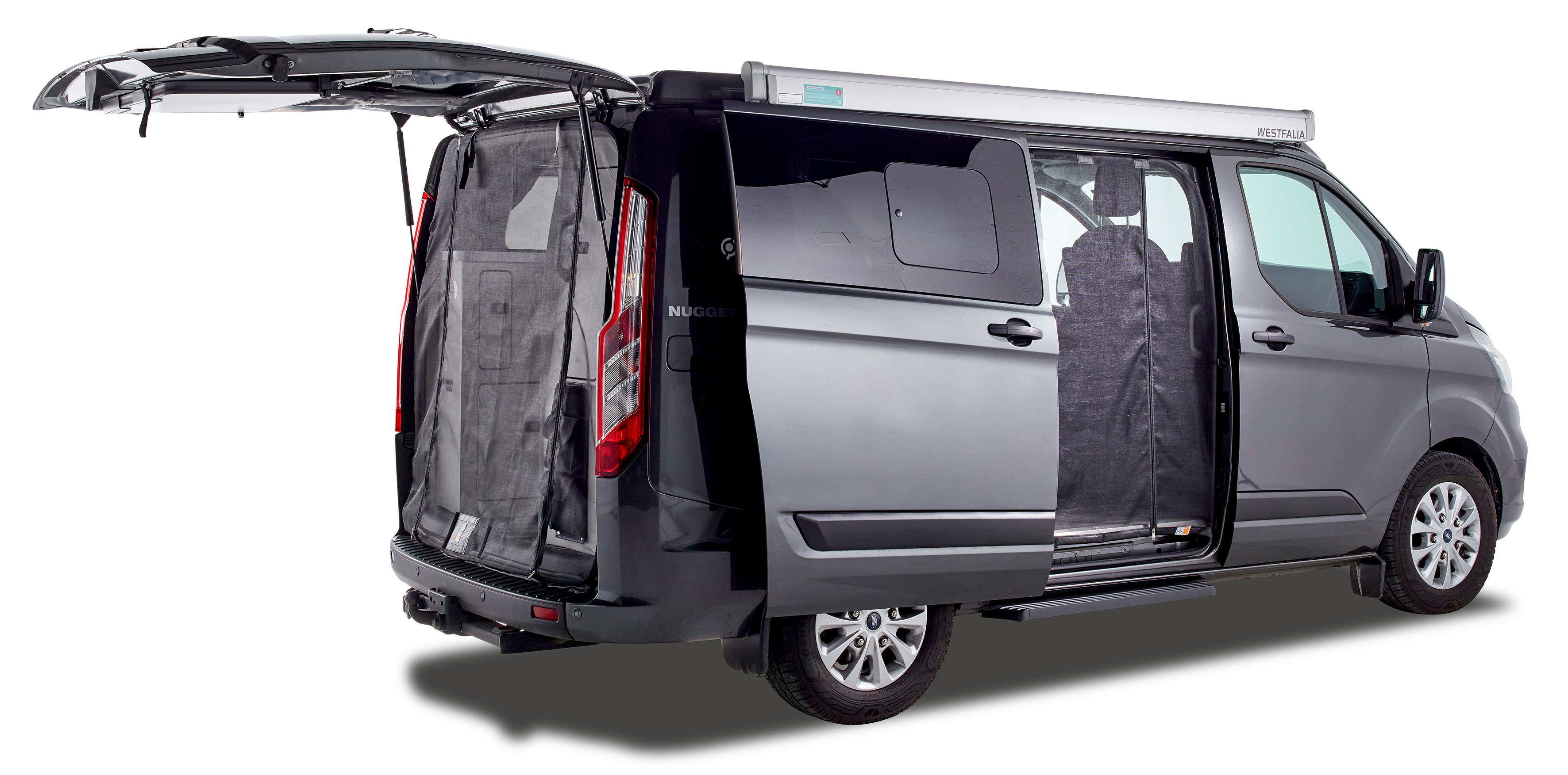 Heckmoskitonetz Reißverschluss, Ford Custom (2012 - 2023), Maschenweite Standard