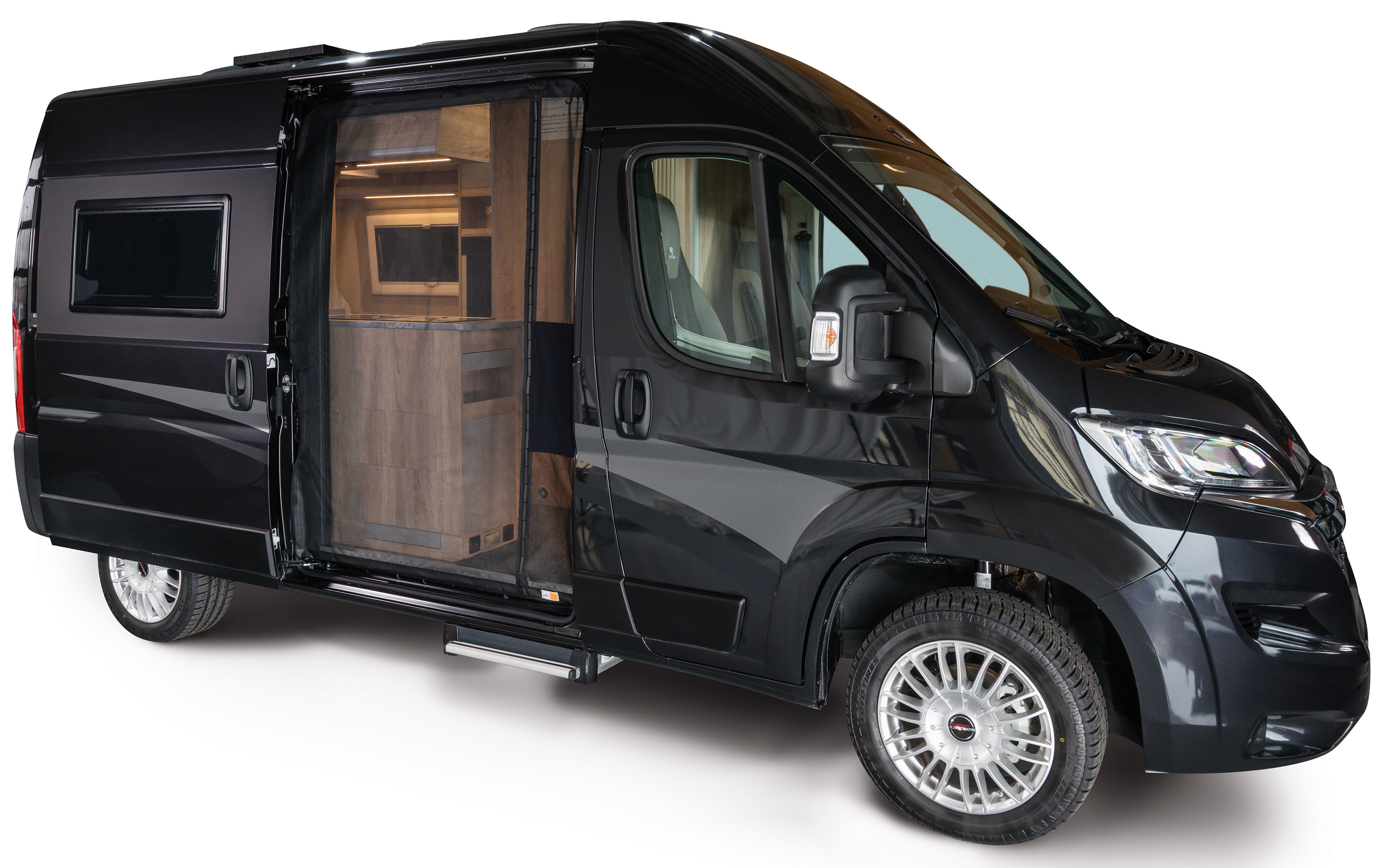 Schiebetürenmoskitonetz Magnetreißverschluss, für Fahrzeughöhe H2/H3 von Citroën, Fiat, Opel, Peugeot, Toyota, Beifahrerseite (rechts), Maschenweite Fine-mesh