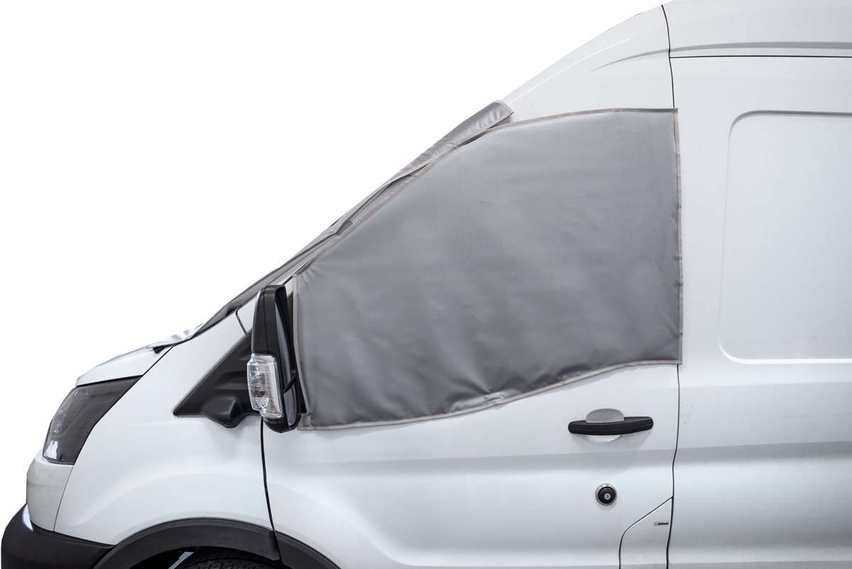 Seitenscheibenisolierung, Set 2-teilig, Ford Transit (ab 2014), Fahrzeughöhe H2/H3, Montage außen