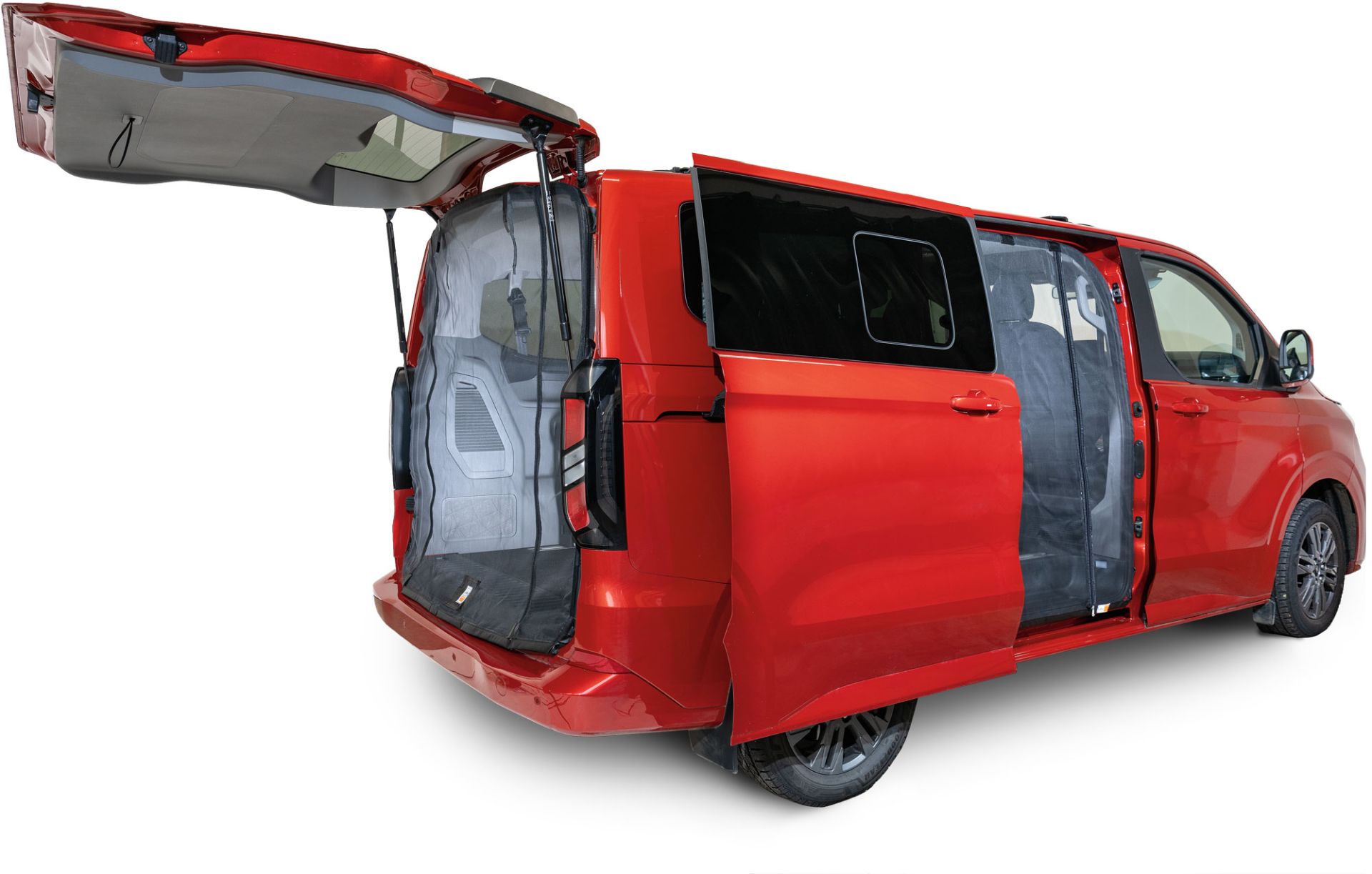 Schiebetürenmoskitonetz Reißverschluss, VW Neuer Transporter (ab 2025) / Caravelle (ab 2025) / Ford Custom V710 (ab 2023), Beifahrerseite (rechts), Maschenweite Fine-mesh