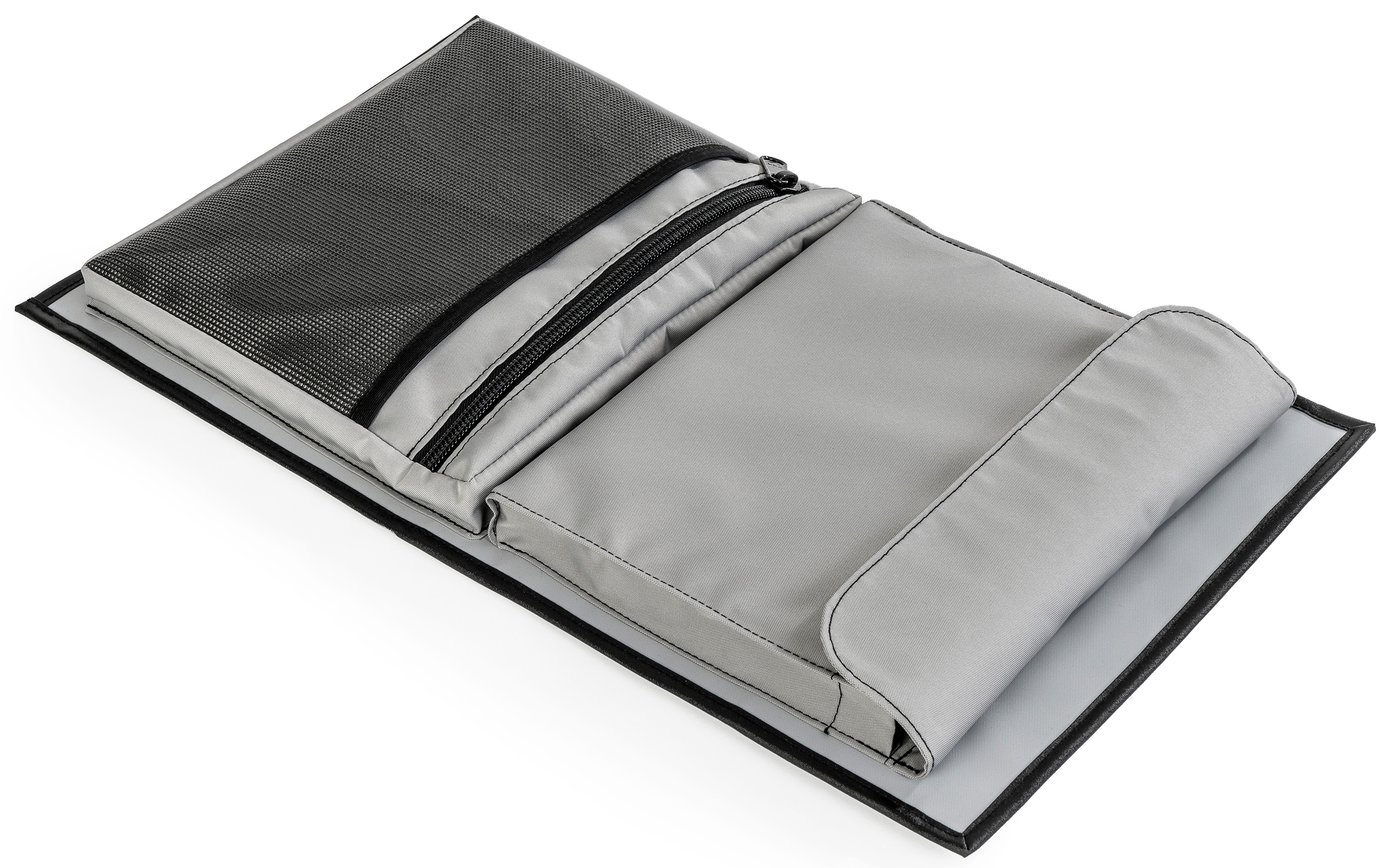 Klett-Utensilo für Wandpaneele, hellgrau, VW T6 / T6.1 / T5, mit 2 Taschen