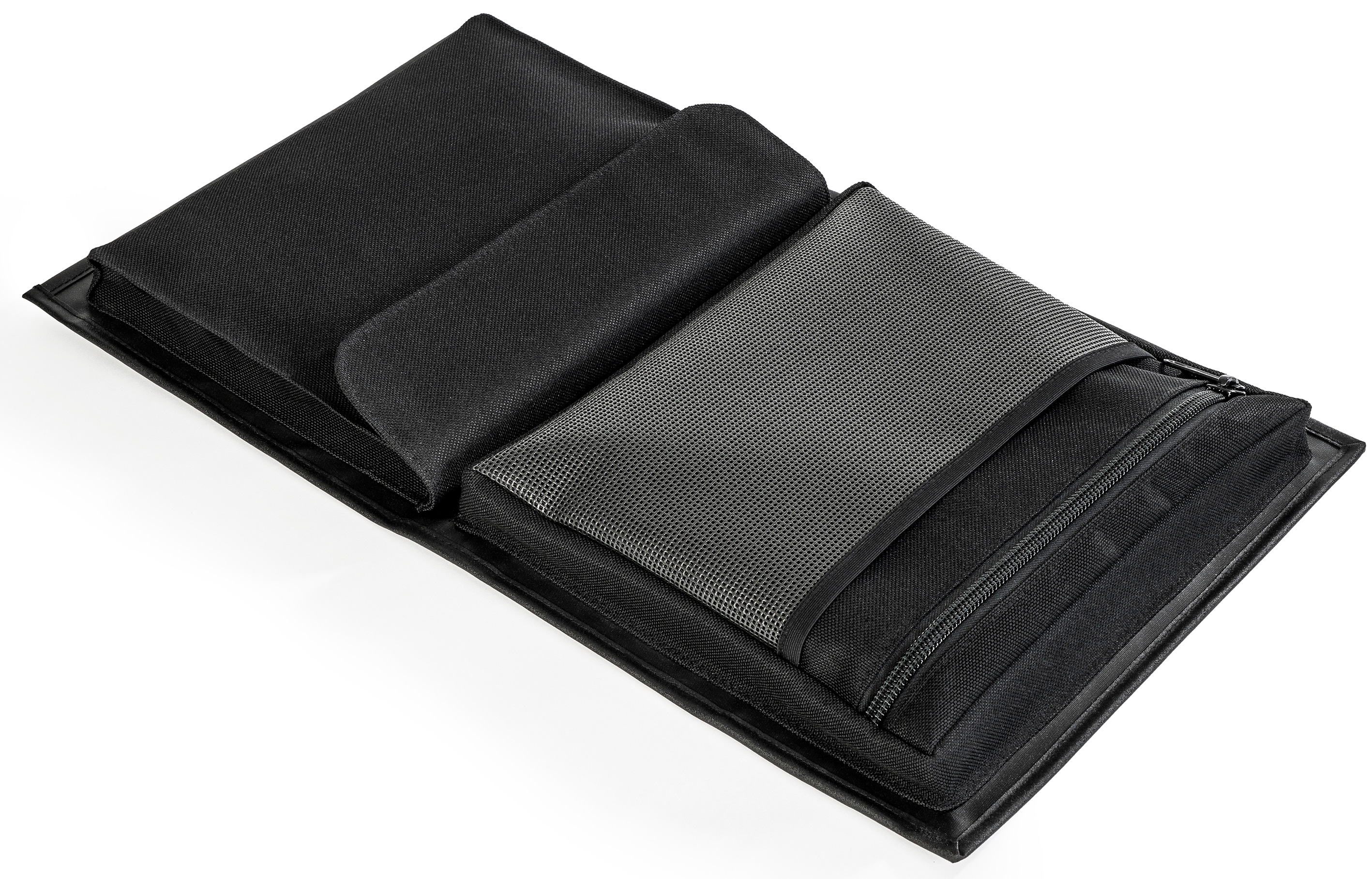 Klett-Utensilo für Wandpaneele, schwarz, VW T6 / T6.1 / T5, mit 2 Taschen