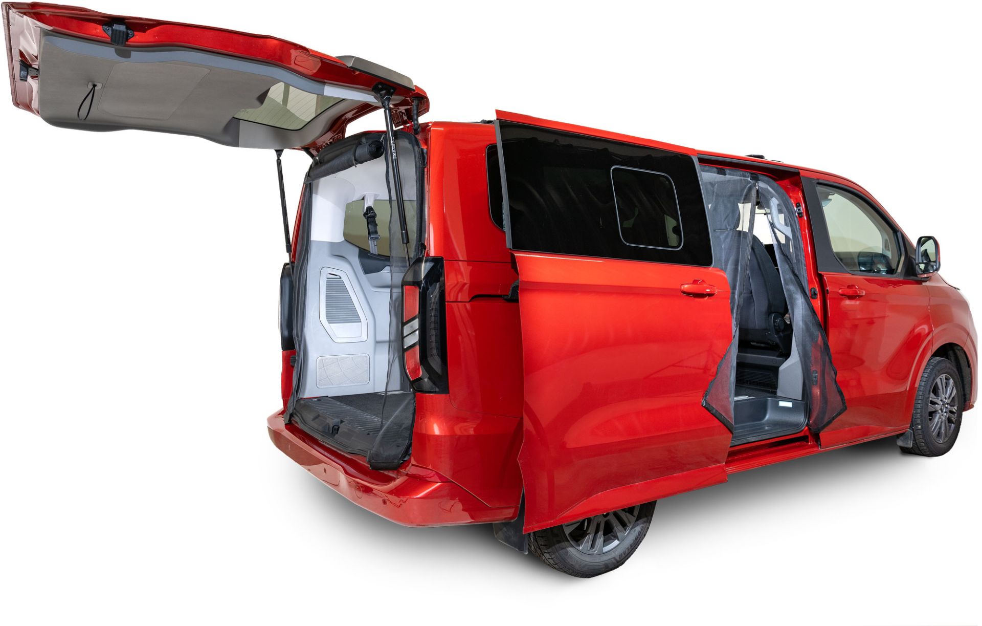 Schiebetürenmoskitonetz Reißverschluss, VW Neuer Transporter (ab 2025) / Caravelle (ab 2025) / Ford Custom V710 (ab 2023), Beifahrerseite (rechts), Maschenweite Fine-mesh