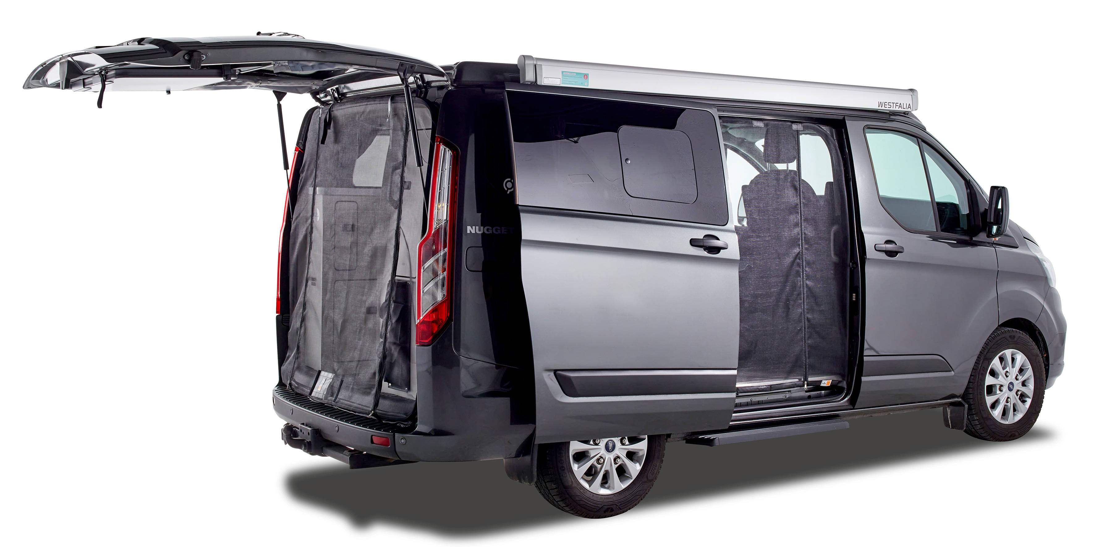 Moskitonetz für Ford Custom (2012-2023), Schiebetüre, Magnetreißverschluss
