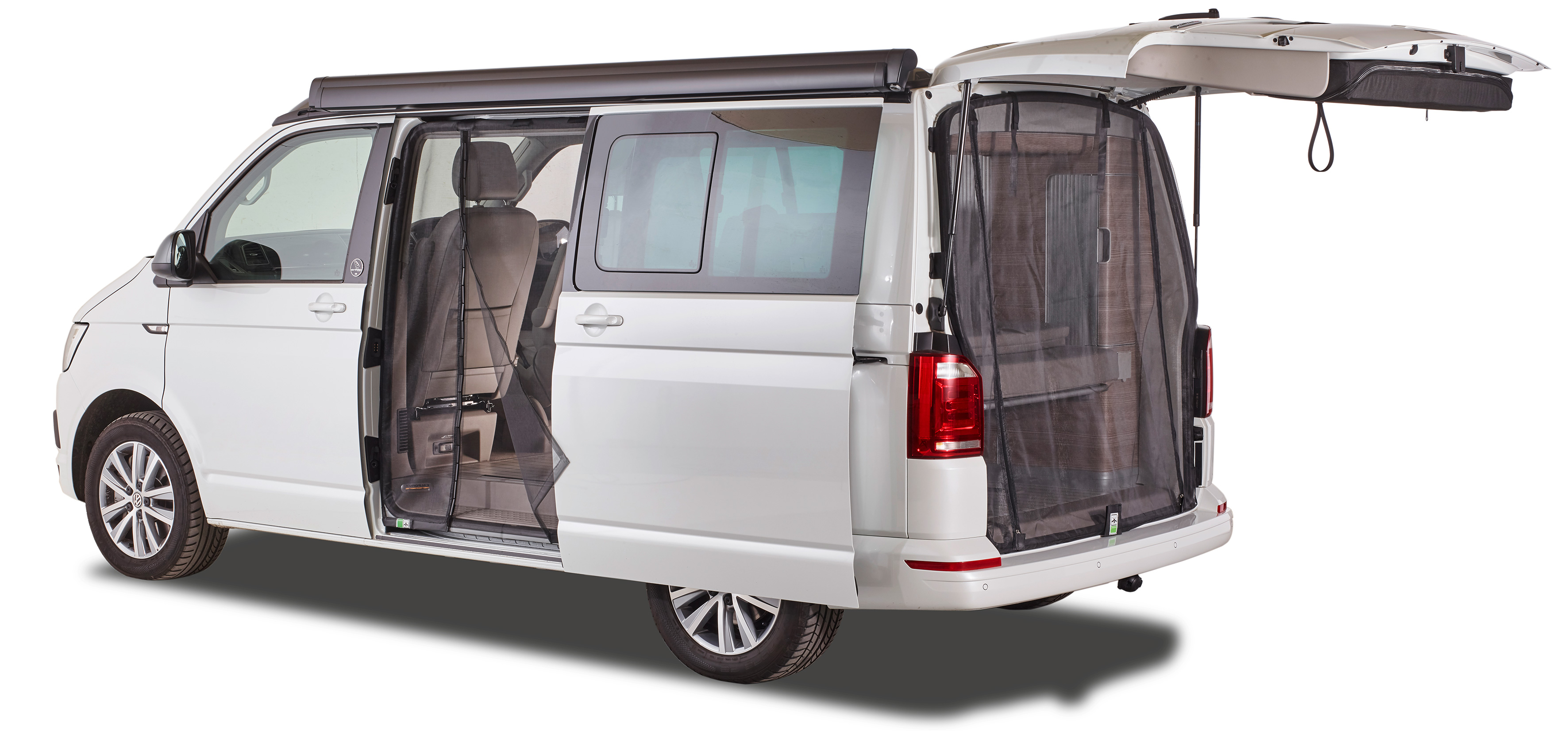 Schiebetürenmoskitonetz Magnetreißverschluss, VW T5 / T6 / T6.1, Fahrerseite (links), Maschenweite Standard