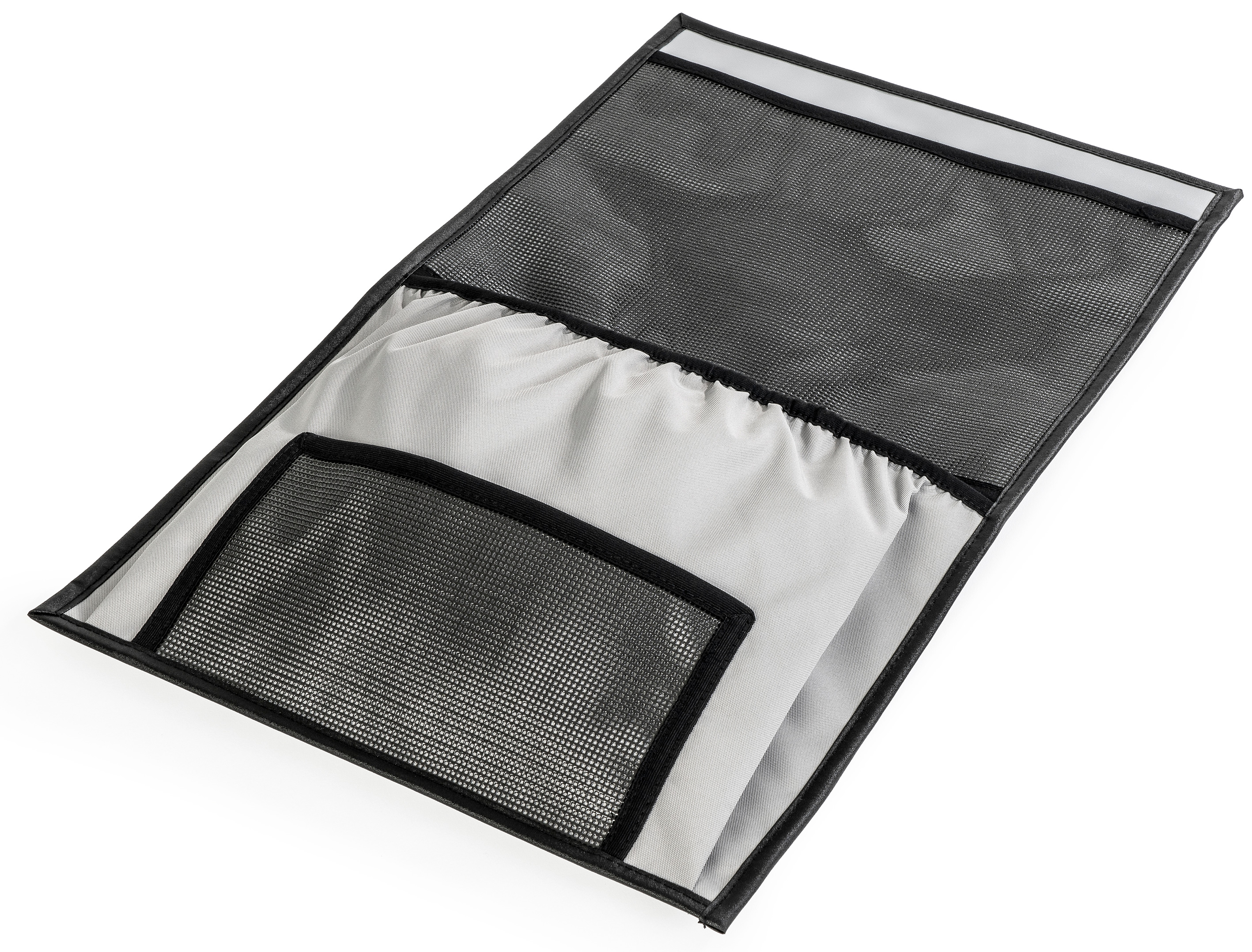 Klett-Utensilo für Wandpaneele, hellgrau, 2 Taschen
