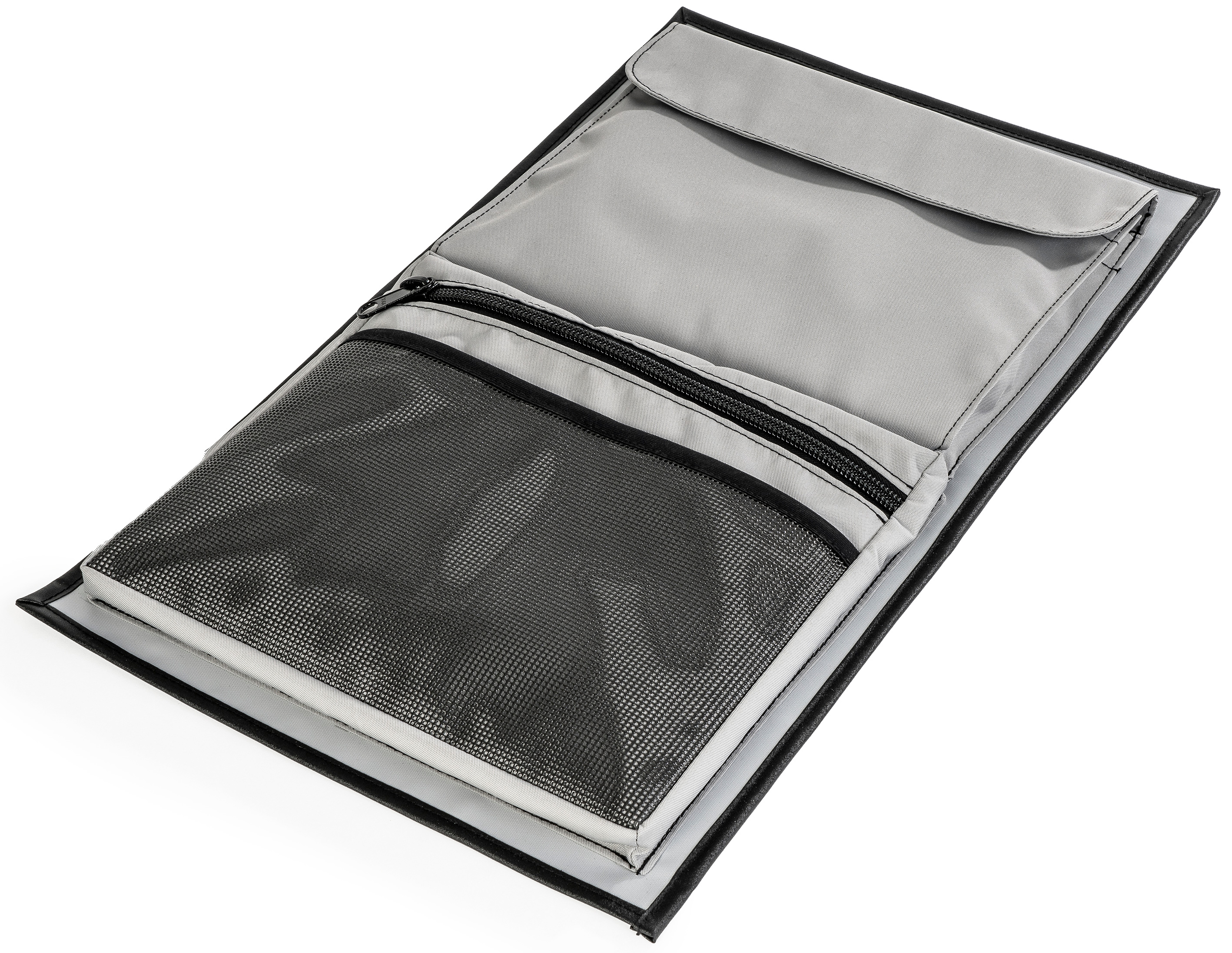 Klett-Utensilo für Wandpaneele, hellgrau, VW T6 / T6.1 / T5, mit 2 Taschen