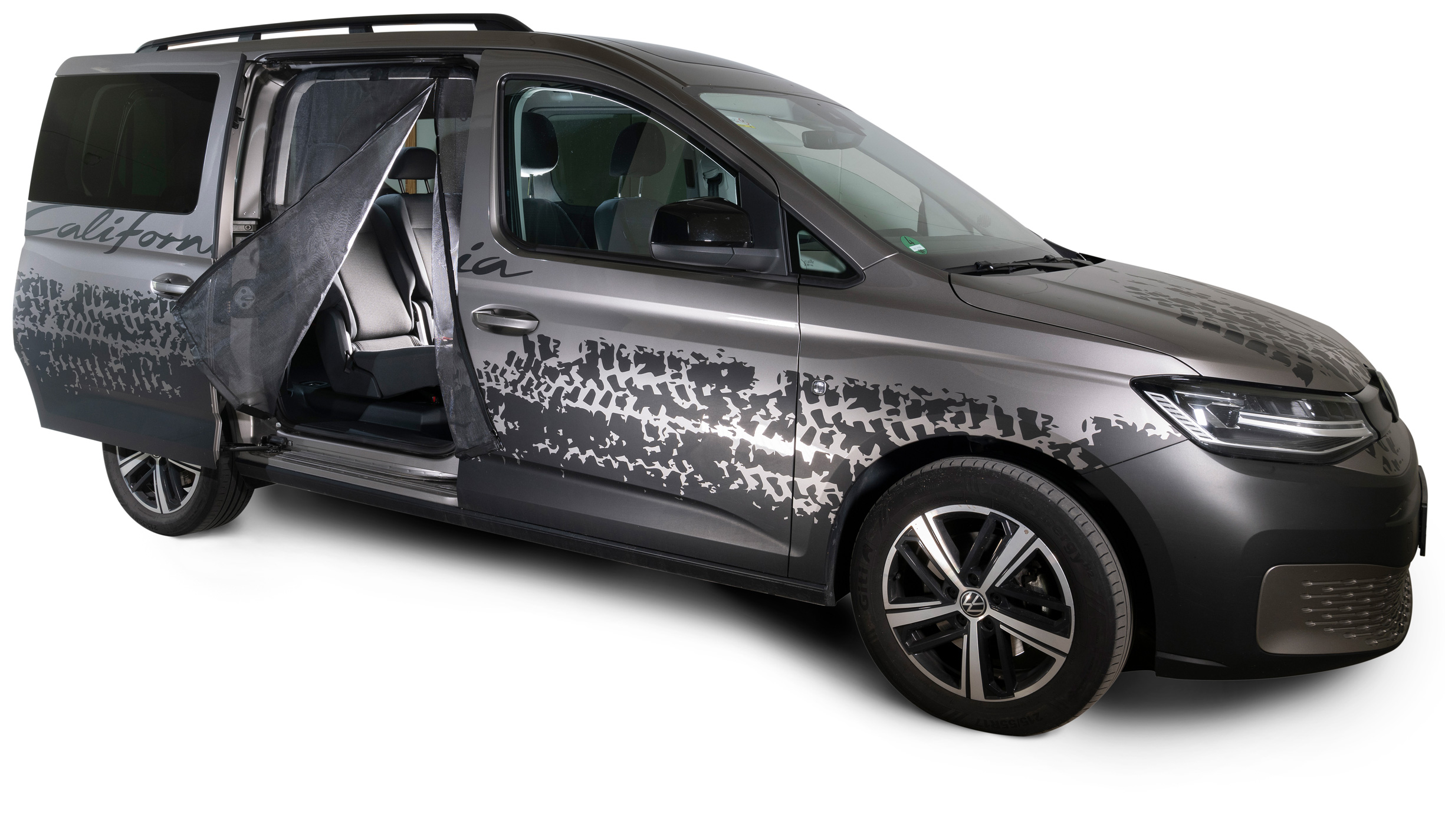 Schiebetürenmoskitonetz Magnetreißverschluss, VW Caddy V (kurz)/ Ford Connect (kurz), Maschenweite Fine-mesh, Beifahrerseite (rechts)